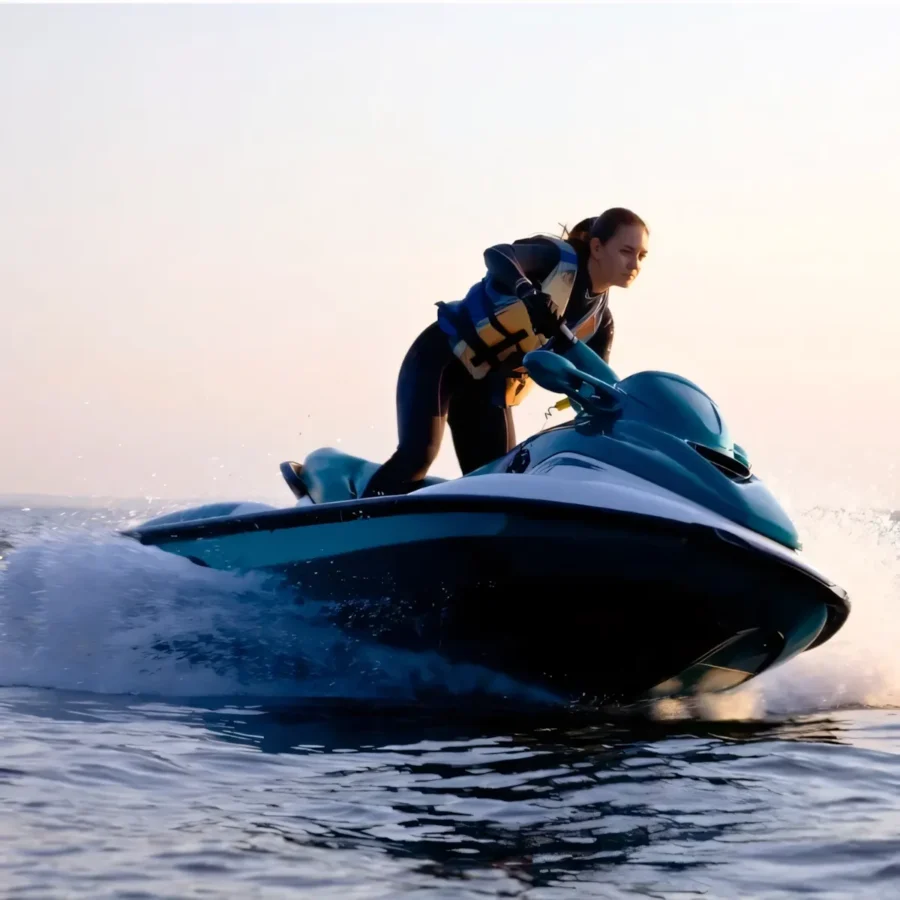 Woman on a jet ski in the ocean during the sunset picture id98462741.jpg upscayl 2x ultramix balanced